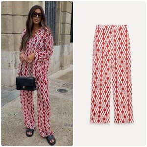 NWT Zara Fluid Printed Pants ZW Collection